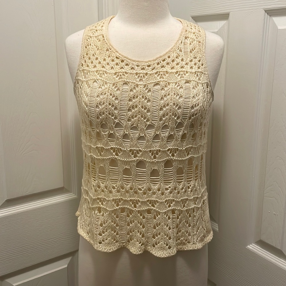 Ivory Crocheted Top Made in Great Britain